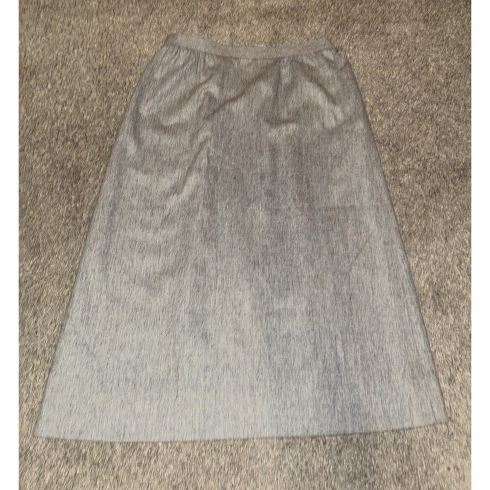 VTG JG Hook Skirt Long Straight Wool Blend Sz 12 Pockets Vent Heather Grey Blue